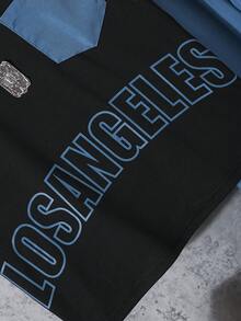 SHEIN Vacaura 2 Stücke Tween Jungen-Set mit Buchstaben-Muster Rundhals Kurzarm T-Shirt und blauen Cargohosen - Graublau - Übersicht 7