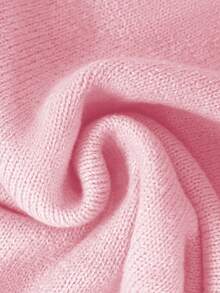 GlowEve 秋冬新款蓝色女式毛衣，不对称金属纽扣开衫，高腰显瘦休闲喇叭裤，简约通勤两件套针织衫 - 藕粉色 - 查看 6