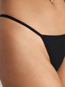 Ocili 11pcs/Pack Comfortable Cotton Minimalist Bikini Panties - Black - View 6