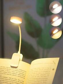 1 pieza/2 piezas Luz de libro regulable de moda con clip, alimentada por 3*pilas AAA (no incluidas), lámpara de lectura LED mini con luz cálida/blanca/fría cambiable, luz de lectura nocturna de libro, mini lámpara de mesa para leer - Multicolor - Ver 10