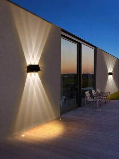 Solar-Powered Waterproof LED Wall Light - Warm Light, Easy Installation, No Wiring Needed, Perfect For Yard, Party, Holiday & Ramadan Decor, Enhances Atmosphere, Beautifies Home