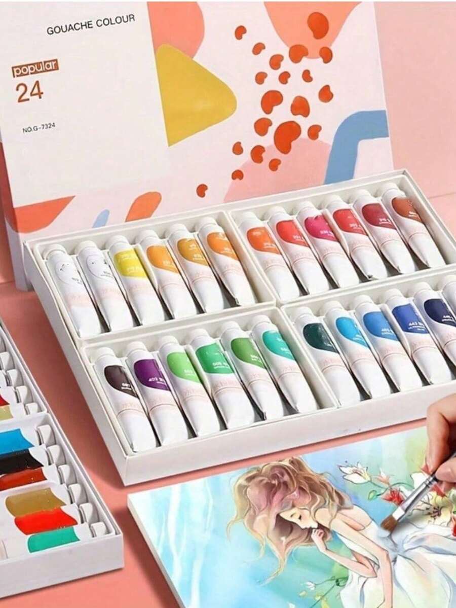 12/18/24 Colors Mixed Color Gouache Paint, Colorful Multi-Purpose Paint For Painting, Each 5ml/0.18oz, Water-Based Pigment Tubes For Canvas, Wood, And Crafts - Artist Quality Supplies For Professionals, Students, And Adults Back To School,Back To School,School Supplies, Durable, Ease Of Use, Giftable, Versatile - Multicolor - View 1