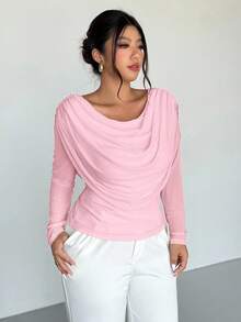 Firerie Áo cánh lưới tay dài cổ khoét sâu thanh lịch dành cho nữ cỡ lớn/Áo phông lưới cỡ lớn, Thích hợp cho Ngày lễ tình nhân, Buổi hòa nhạc, Biểu diễn, Hẹn hò, Bữa tối trang trọng, Vũ hội, Mùa cưới, Gợi cảm, Thanh lịch, Đi làm, Trở lại trường, Kỳ nghỉ, Bãi biển, Lãng mạn, Quý cô công sở, Phong cách nàng tiên cá, Tiệc sinh nhật - Hồng - Xem 6