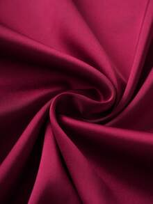 Modelyn Elegant Solid Color High-Quality Satin Pleated Bowknot Waist Long Sleeve Women Blouse - Burgundy - View 4