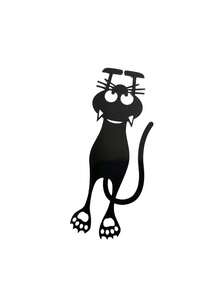 SHEIN 1 pieza Marcapáginas de gato negro de diseño hueco creativo de acrílico, regalo de lectura para lectores y amantes de los libros, Navidad y cumpleaños - Negro - Ver 18