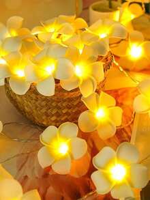 1条1.5米/3米10/20颗LED向日葵蛋形花灯串，电池供电，室内房间装饰灯串，客厅装饰，家居房间装饰花灯，婚礼生日派对装饰灯，情人节装饰灯串 - 黃光 - 查看 3