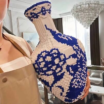 12.500 peças Brinquedo de Blocos de Construção de Vaso, Decoração de Recepção / Decoração de Sala de Estar e Estudo, Presente de Festa / Presente de Véspera de Natal, Presente de Natal / Halloween / Páscoa.