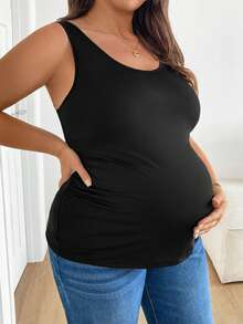 SHEIN 孕妇加大码休闲纯色修身背心