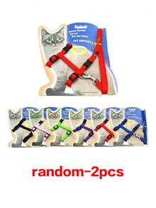 1pc Cat Harness And Leash, H-Style Cat Walk Strap Chest Collar For Pet Cat - Multicolor - View 16