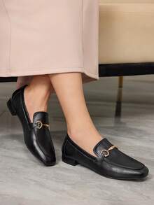 Sleekvia 女士时尚百搭休闲简约平底鞋 - 黑色 - 查看 10