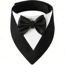 1 件套狗狗礼服、正式狗狗婚礼头巾、带领结的狗狗项圈、狗狗生日服装、可调节宠物派对礼服狗狗婚礼服装、狗狗情人节服装角色扮演，适合小型、中型、大型宠物 - 黑與白 - 查看 11