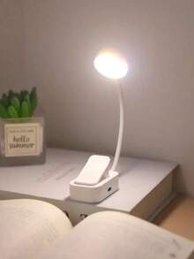 1 pieza/2 piezas Luz de libro regulable de moda con clip, alimentada por 3*pilas AAA (no incluidas), lámpara de lectura LED mini con luz cálida/blanca/fría cambiable, luz de lectura nocturna de libro, mini lámpara de mesa para leer - Multicolor - Ver 15