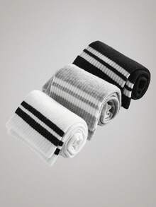 Officeau 5 Pairs Thick Chunky Knit Socks, Warm & Casual Unisex Mid Tube Socks For Fall & Winter, Men's Stockings & Hosiery Spring To Summer - Multicolor - View 5