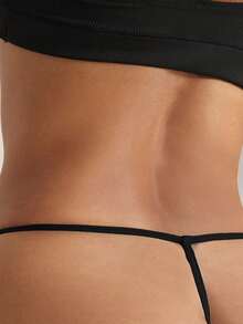 Ocili 11pcs/Pack Comfortable Cotton Minimalist Bikini Panties - Black - View 2