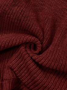 Easowa New Autumn Casual Dropped Shoulder Cinched Waist Elegant Cardigan For Women - Burgundy - View 7