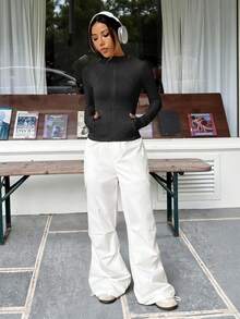 SHEIN EZwear Women Lightweight Zip-Up Sportswear Jacket For Running, Fitness, Yoga In Fall/Winter