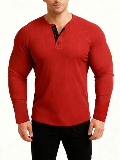 Manfinity Dauomo 男士纯色简约休闲长袖T恤