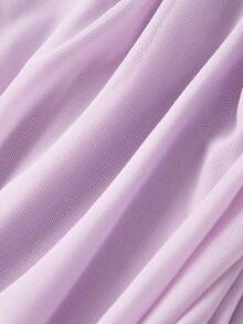 SHEIN MOD 女士优雅纯色3D立体花卉装饰吊带上衣，适合圣诞节、新年、复古、怀旧、下午茶、节日、情人节、乡村风、派对等场合，仙女风，优雅女士衬衫 - 淡紫色 - 查看 5