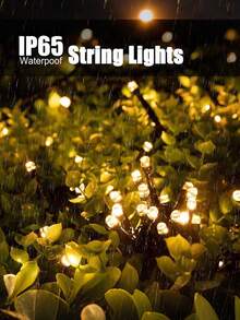 1Pc 20/50/100/200Leds Solar String Lights Outdoor, Green Wire Solar Christmas Lights, 8 Modes Twinkle Fairy Lights Suitable For Stage Lighting Xmas Tree Garden Wedding Decoration Outdoor Camping, Lights Outdoor For Garden Tree Patio Party Christmas Courtyard(Purple/Warm White/White/Multicolor) - Multicolor - View 9