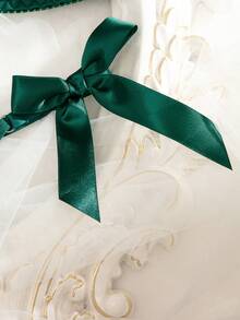 2pcs/Set Lace Underwire Bra & Panty Lingerie Set For Women - Dark Green - View 7