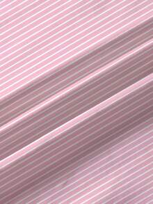 Miraculous Ladybug X SHEIN Tween Girl Striped & Cartoon Figure Graphic Round Neck Short Sleeve T-Shirt - White - View 6