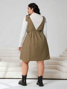 Solflare 2026 New Arrival Multi-Occasion Dress - Casual Outing, Daily, Party, Commute, Back To School, Date, Home, Birthday Party, Spaghetti Strap Bowknot, Deep V-Neck, Merlot Plaid, Retro Color, Short, Plus Size - Multicolor - View 2