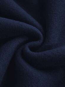 INAWLY 女士时尚休闲简约浪漫日常百搭撞色字母卫衣 - 藏蓝色 - 查看 5