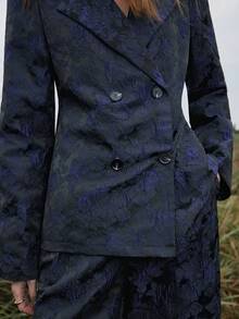 Florisole Women's Elegant Casual Commuting Jacquard Suit Set - Multicolor - View 5