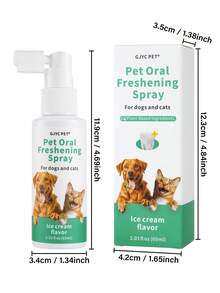 PETSIN Xịt thơm miệng cho chó và mèo - 2,03 fl oz, hương kem, khử mùi hôi miệng nhanh chóng, chăm sóc răng miệng không cần đánh răng cho hơi thở thơm mát - màu xanh lá - Xem 6