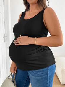 SHEIN 孕妇加大码休闲纯色修身背心