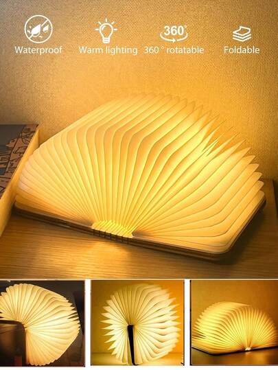 Đèn sách gỗ, đèn đọc sách LED ban đêm, đèn đọc sách gấp gọn để bàn cạnh giường ngủ, ý tưởng quà tặng trang trí nhà cửa và văn phòng