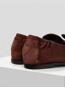 Mnmlis 女士休闲百搭通勤简约平底乐福鞋 - 咖啡棕 - 查看 10