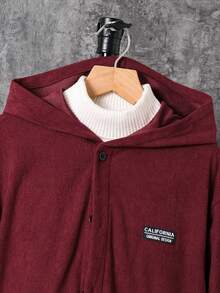 SHEIN Bolty Tween Boy Casual Comfortable Solid Color Long Sleeve Patch Shirt