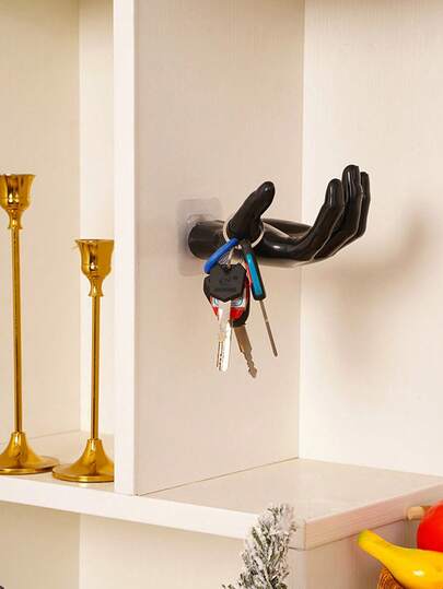 1 Stück/2 Stücke handförmiger Wandhaken mit starkem Klebstoff, ohne Bohren, unsichtbarer Wandaufbewahrungshaken für Schlüssel, Kopfhörer, Regale