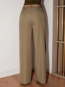 Bris Aura MUSERA Business, Office, Work Loose Fit Tailored Pants Old Money Spring Work, Office Fall Autumn Winter - Army Green - View 6