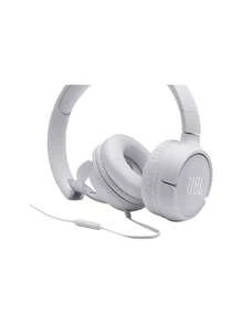 JBL Tune 500 Wired On-Ear Headphones, Pure Bass Sound, 1-Button Remote / Mic, Tangle-Free Flat Cable, Lightweight And Foldable Design, Ask Siri Or Google Now, White - White - View 4