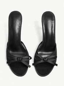 CUCCOO CHICEST Ladies Solid Color Bow Decoration New Summer Leisure Fashion Non-Slip High Heel Sandals Party Spring Shoes Spring Break EasterSpring Summer New Shoes Vacation Women Wedding Shoes Easi For EasterTie