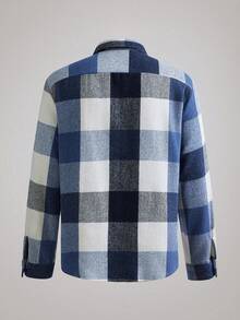 Officeau 男士休闲格子长袖衬衫，适合秋冬夏季穿着 - 彩色 - 查看 2