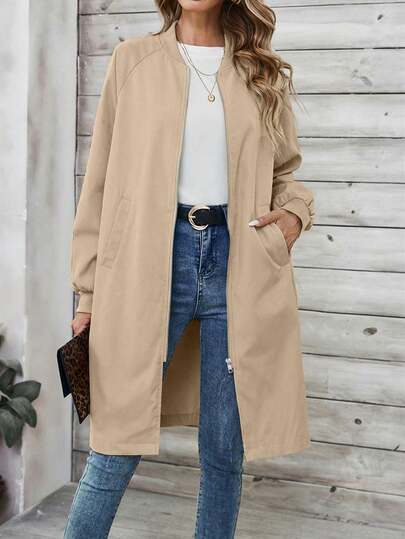 EMERY ROSE 女士休闲纯色常规款外套，秋季