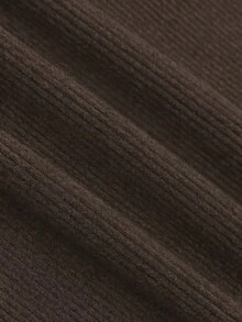 Manfinity Dauomo 男士纯色纽扣半开襟长袖休闲百搭T恤 - 咖啡棕 - 查看 5