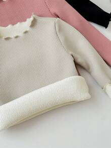 SHEIN Tween-Mädchen 3-teiliges Set Slim Fit Lässig Bequem T-Shirt mit Trichterhalsausschnitt Thermogefüttert Langarm, Herbst/Winter - Verschiedenfarbig - Übersicht 6