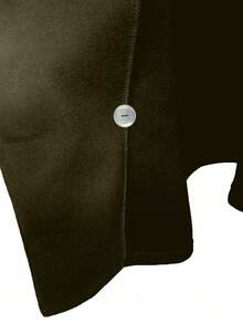 Pariaura Elegante y distintiva chaqueta holgada de nailon con solapa y doble botonadura, para otoño/invierno - Verde militar - Ver 7