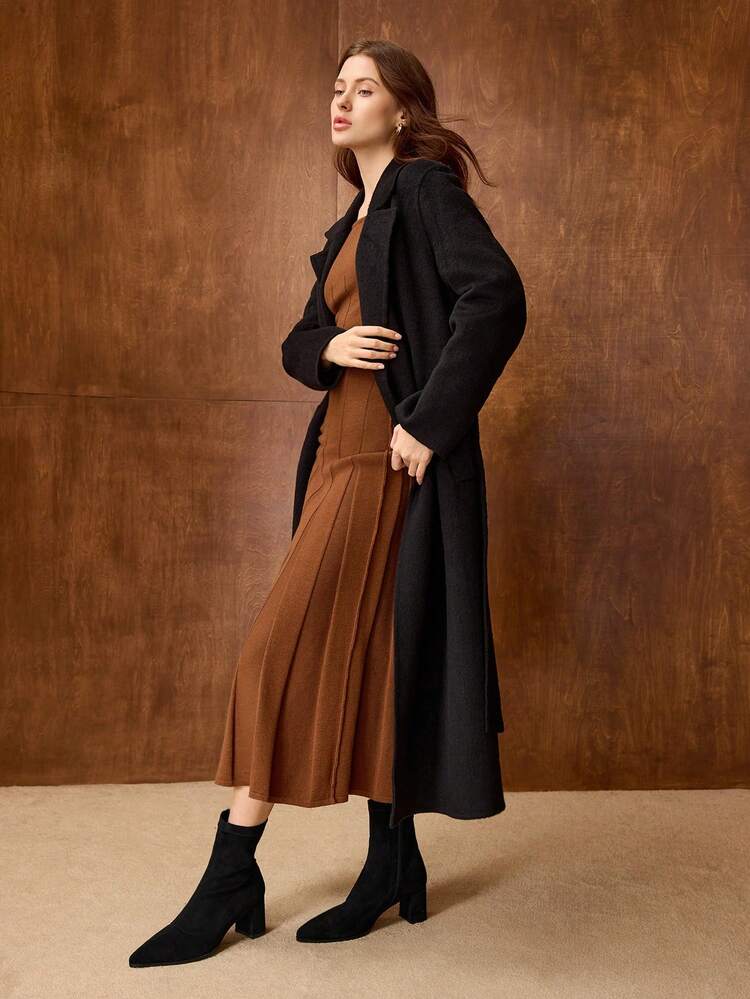 WOMEN'S FASHION POINTED TOE SIDE ZIPPER CHUNKY HEEL MID-CALF BOOTS