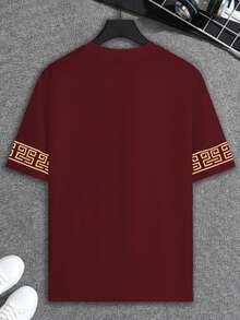 Manfinity LEGND Plus Size Men's Fashion Fierce Lion Print Short Sleeve T-Shirt, Casual Tee, Minimalist & Versatile, Great Gift For Boyfriend Or Family