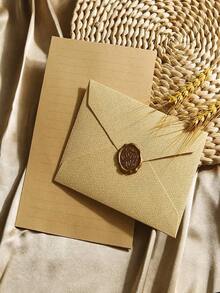 1 Set/10 Sets Deluxe Linen Envelope And Letter Set With Wax Seal - Perfect For DIY Gifts, Wedding Invitations And Office Use - Multicolor - View 3