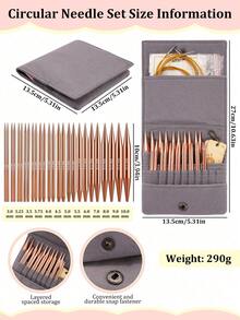 1 Set Of Interchangeable Circular Knitting Needles With Storage Box- 12 Pairs Colored/13 Pairs Golden Optional, Anodized Aluminum, Sizes 3-10mm, Includes Accessories And Stitch Markers - Perfect Gift For Beginners, Accessory Colors Random - Multicolor - View 3