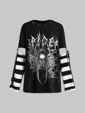 Anime Horror Cartoon Girl 2 In 1 Women T-Shirt