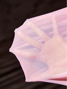 SilkySpell 性感睡袍网纱睡衣套装，蕾丝拼接高开衩性感成熟魅力优雅法式情人节浅粉色睡衣套装，性感开衩睡袍加大码 - 粉色 - 查看 8