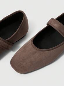 Sleekvia Women's Square Toe Buckle Design Casual Everyday Versatile Flats For Christmas