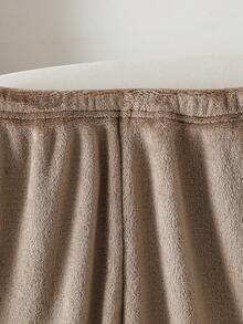 2pcs/Set Boys Plush Green Casual Loose Soft Long Sleeve Top And Pants Pajama Set Boys Lounge Set